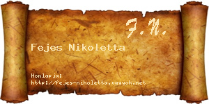 Fejes Nikoletta névjegykártya